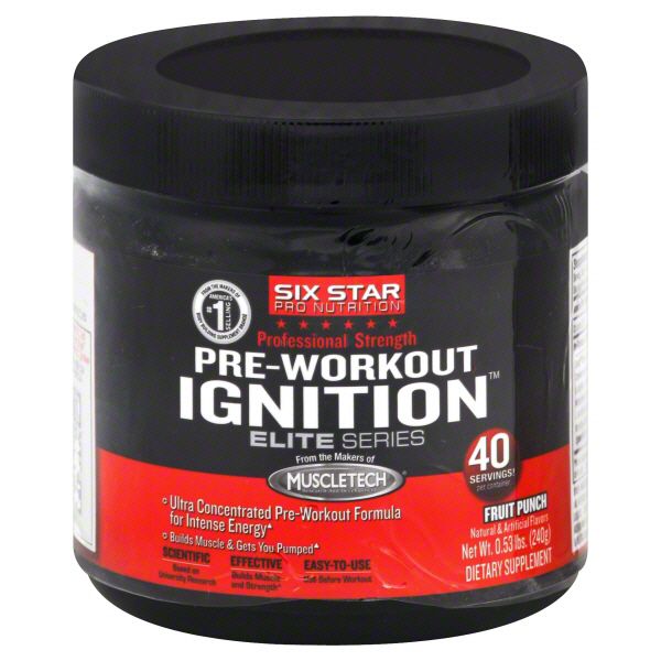 Six Star Pro Nutrition Elite Series Pre-Workout Ignition, Professional Strength, Fruit Punch, .53lb at Kmart.com