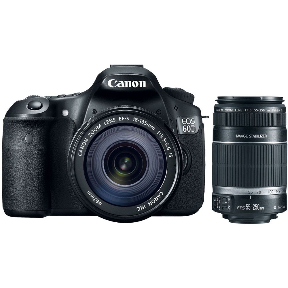 Canon 4460B004L1-KIT EOS 60D Digital SLR Camera, EF-S 18-135mm f3.5-5.6 IS Lens and EF-S 55-250mm f/4-5.6 IS Telephoto Zoom Lens at Sears.com