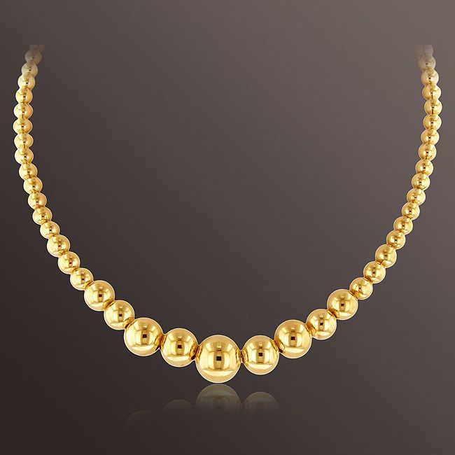 Romanza Beaded Necklace set in Gold over Bronze