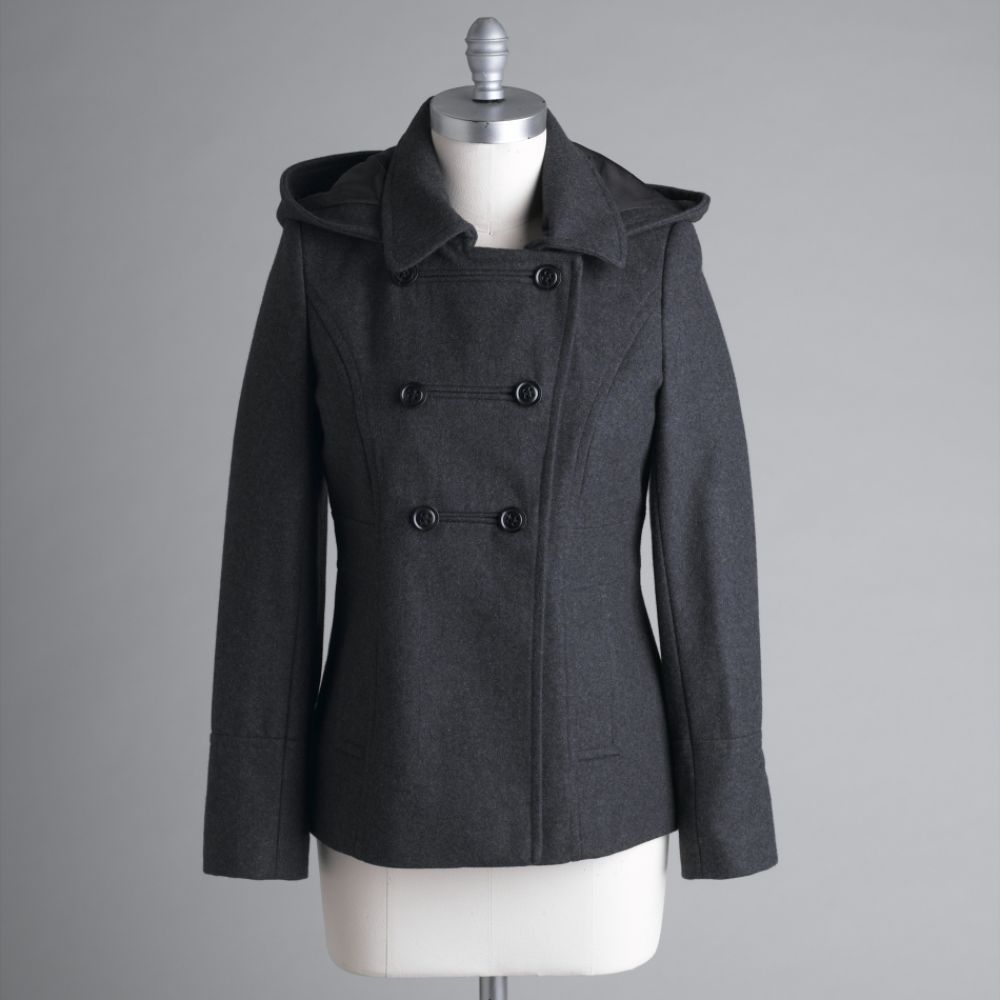 Apostrophe Women's Hooded Pea Coat
