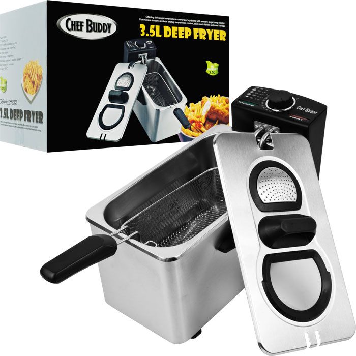 Chef Buddy Electric Deep Fryer Stainless Steel - 3.5 Liter