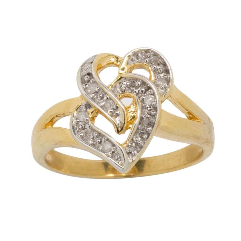 1/10cttw Diamond Ring in 18k Gold over Sterling Silver