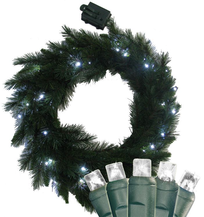 Brite Star b/o 24" mixed pine led lighted wreath with 35L, White at Kmart.com