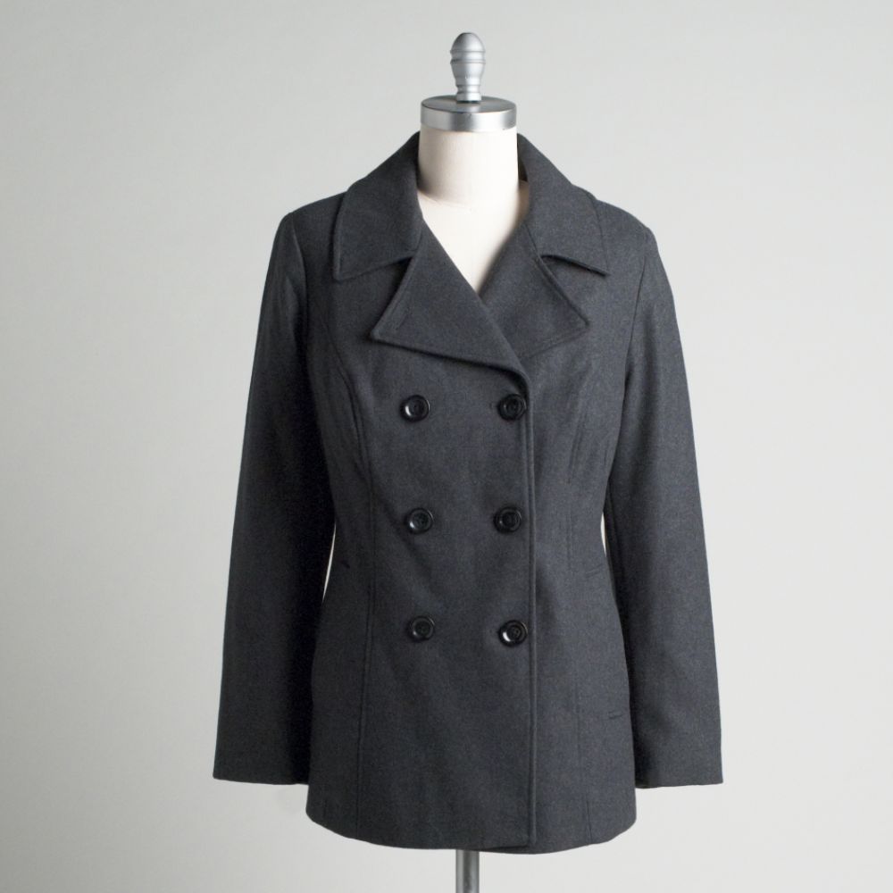 Mystic Women's Plus Wool Pea Coat