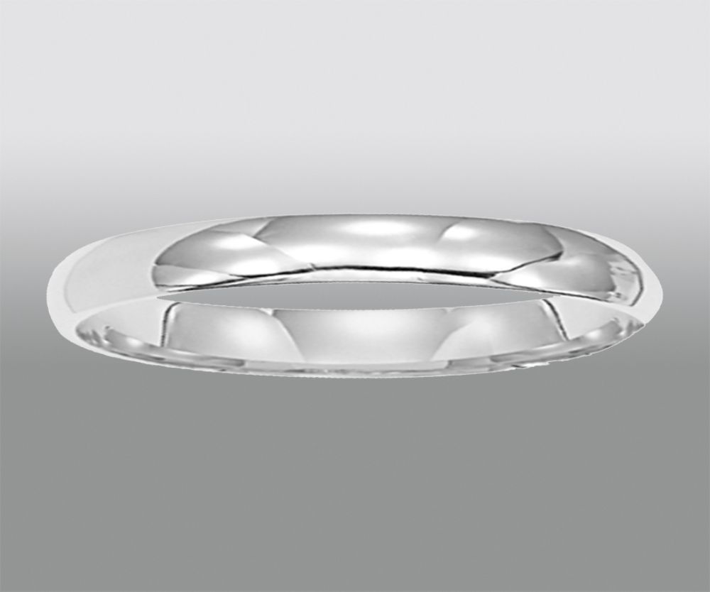 10K 3mm White Gold Wedding Band