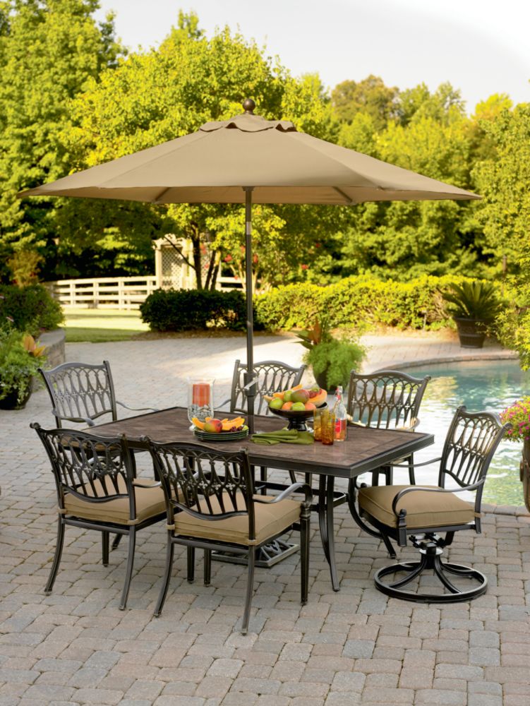 Balmoral 7 Pc. Porcelain Tile Top Dining Set