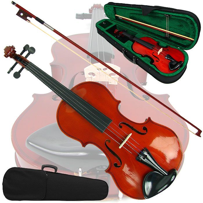 4/4 Natural Maple Wood Violin with Carrying Case