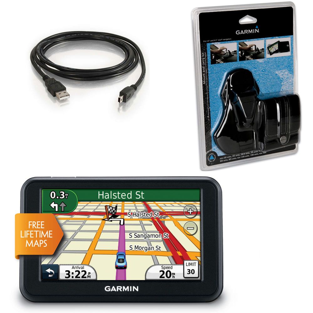 Garmin NUVI40LM KIT Nuvi 40LM GPS, Carry Case, Friction Mount and USB 2.0 A to Mini-b Cable at Sears.com