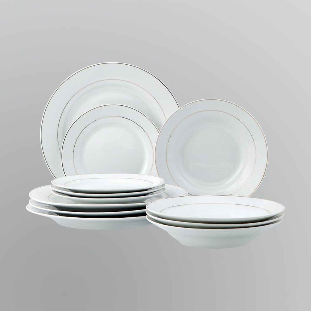 Essential Home Gold Banded Dinnerware Set