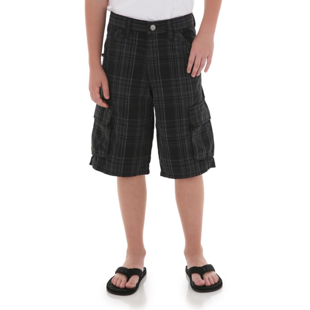 Wrangler Boys' Shorts Plaid Black/Gray at Kmart.com