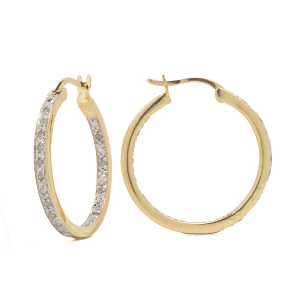 1/4cttw Diamond Earring 18k Gold over Sterling Silver