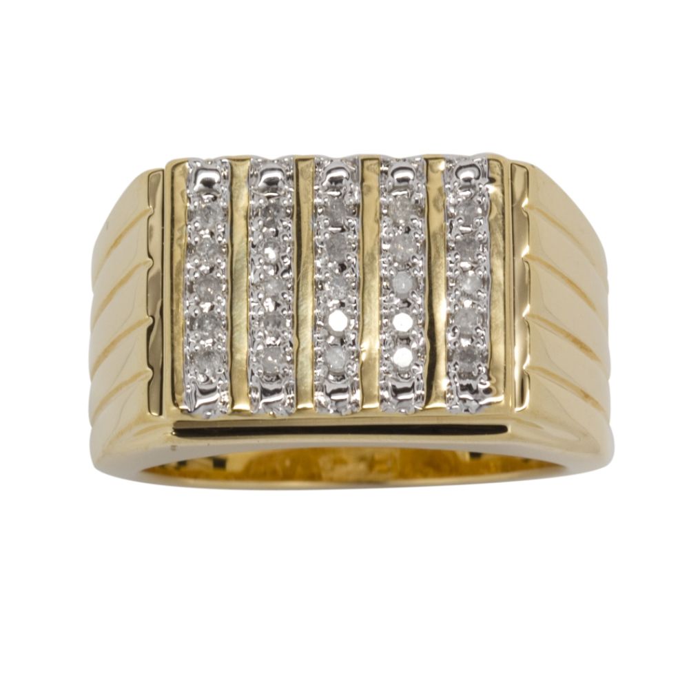 Men's 1/4cttw Diamond Ring 18k Gold over Sterling Silver at Sears.com