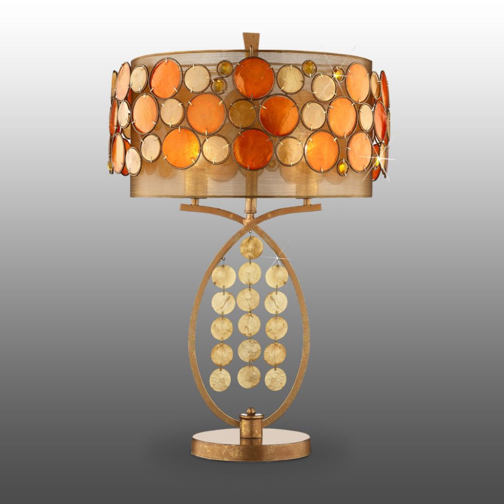 Oxford Creek Tangerine Pearl Shell Table Lamp