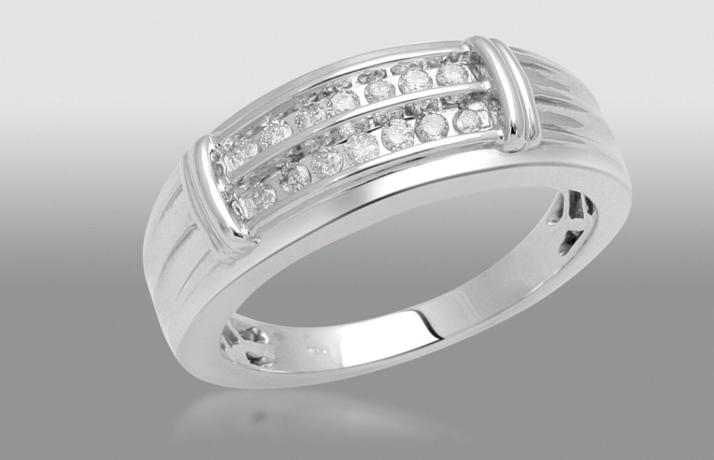 1/4 cttw Sterling Silver Men's Diamond Wedding Band at Sears.com