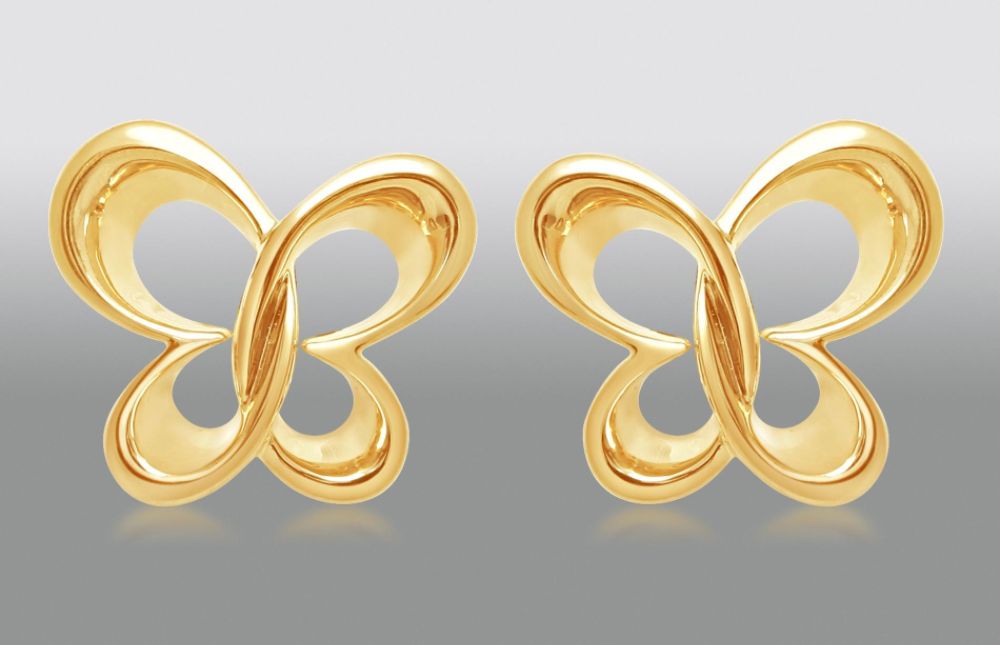True Harmony Gold Over Silver Butterfly Stud Earrings with Emerald Accent at Sears.com