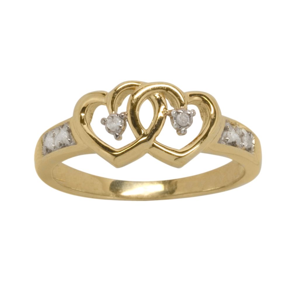 Diamond Accent Heart Ring in 14k Gold over