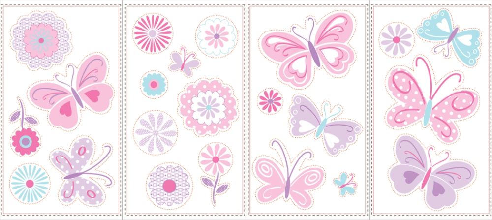 Small Wonders Baby Girl Butterflies Wall Decals at Kmart.com