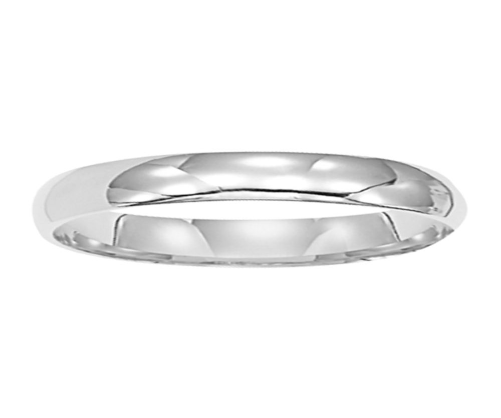 10K 3mm White Gold Wedding Band