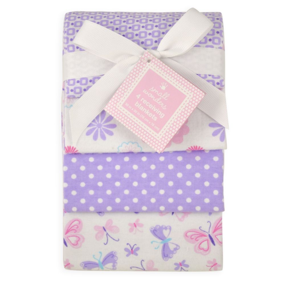 Small Wonders Baby Girl 4-Pack Receiving Blankets