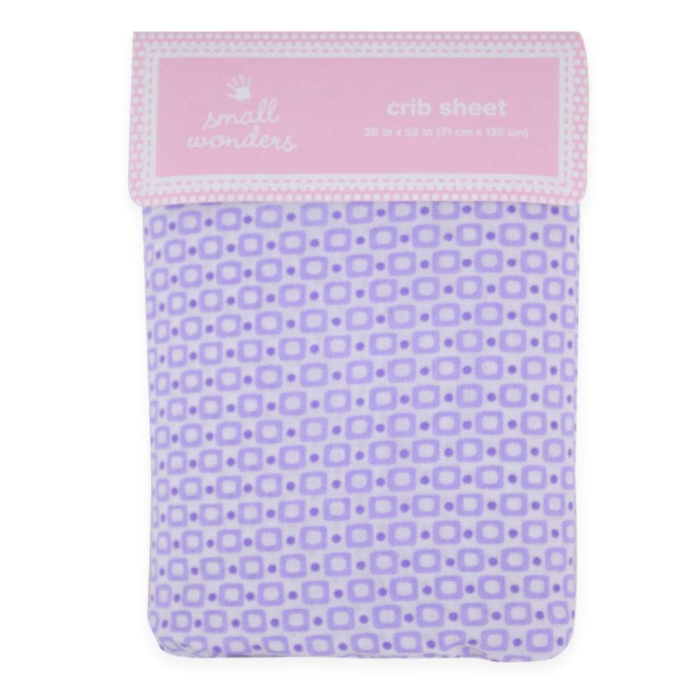 Small Wonders Purple Geometric Crib Sheet - Girl at Sears.com