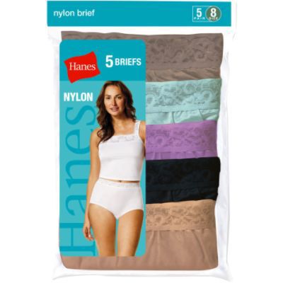 Hanes Her Way Women's Nylon Brief Panty -  5pk, Assorted Colors