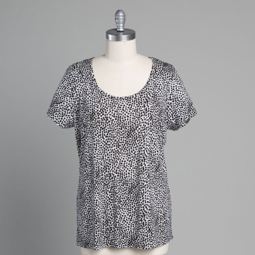 Beverly Drive Women's Plus Animal Print Core Tee