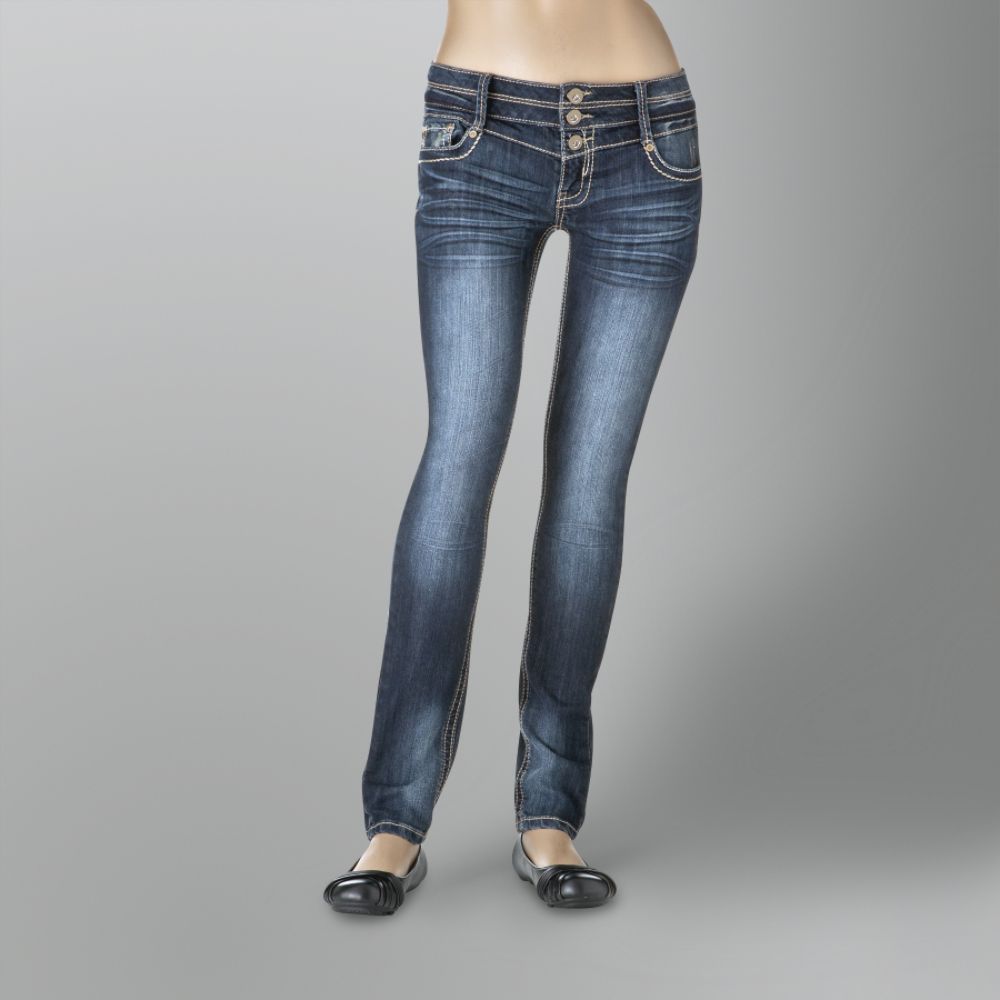 First Kiss Junior's 3-Button Thick-Stitch Skinny Jeans at Sears.com