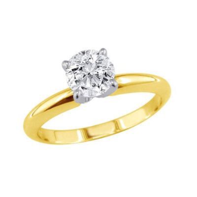 Tradition Diamond 14K Two-tone gold 1+4ctw Round Diamond Solitaire