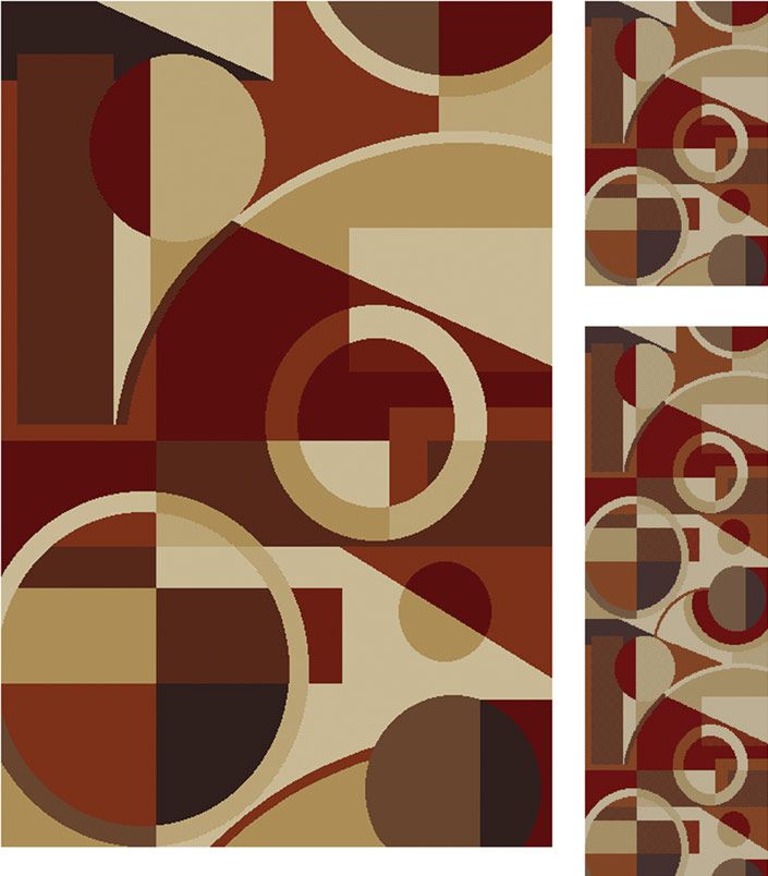 Tayse Rugs Elegance 5150  Multi  3 Pc. Set  [5'x7', 20''x60'', 20''x32''] at Kmart.com