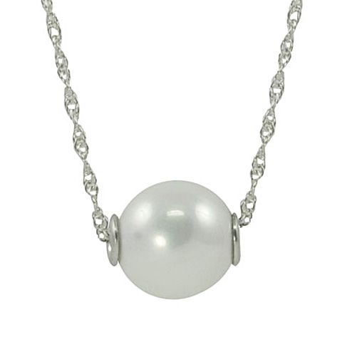 18" Sterling Silver 12 mm White Shell Pearl Solitaire Necklace at Sears.com