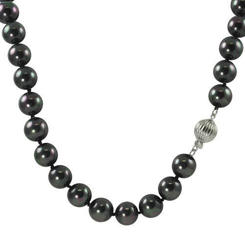 18" Sterling Silver 10mm Black Shell Pearl Necklace at Sears.com