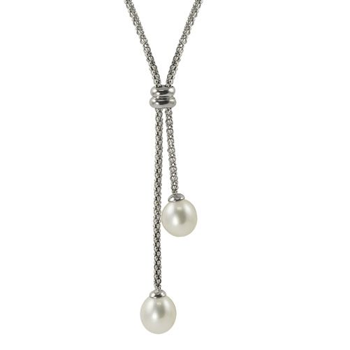 16.5" Sterling Silver Lariat w/Freshwater Rice Pearl Drops at Kmart.com