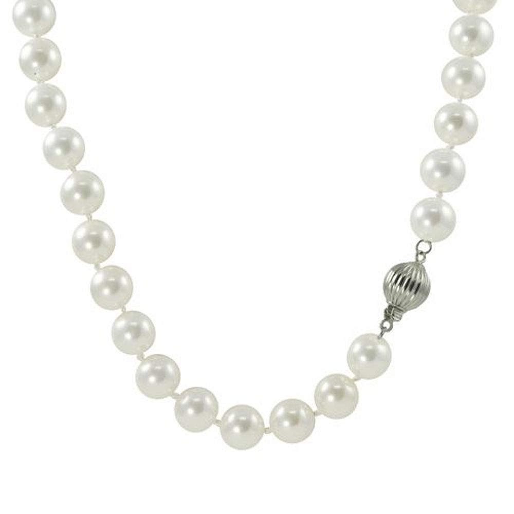 18" Sterling Silver 10mm White Shell Pearl Necklace at Sears.com