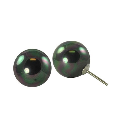 Sterling Silver 12mm Black Shell Pearl Earrings at Kmart.com