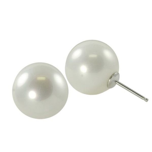 Sterling Silver 12mm White Shell Pearl Earrings at Kmart.com