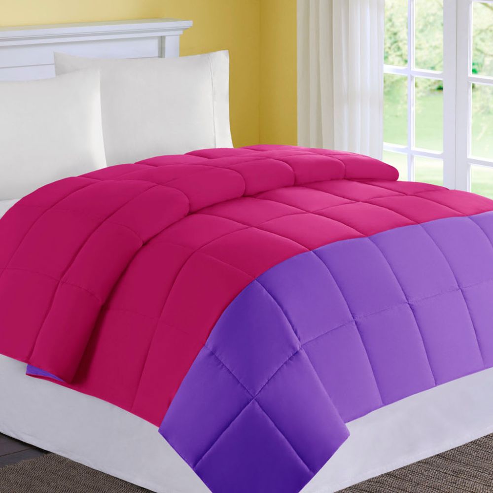 Comfort Classics Colorblock Microfiber Down Alternative Comforter