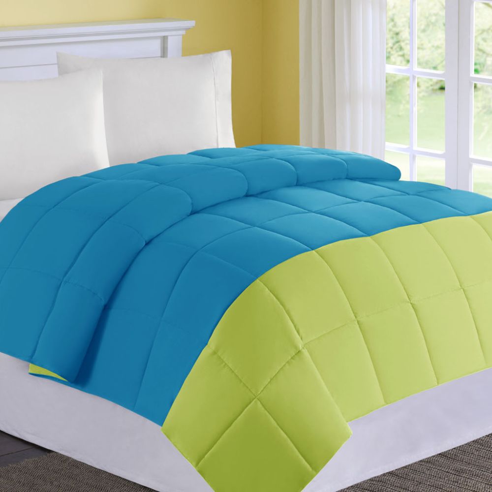 Comfort Classics Colorblock Microfiber Down Alternative Comforter