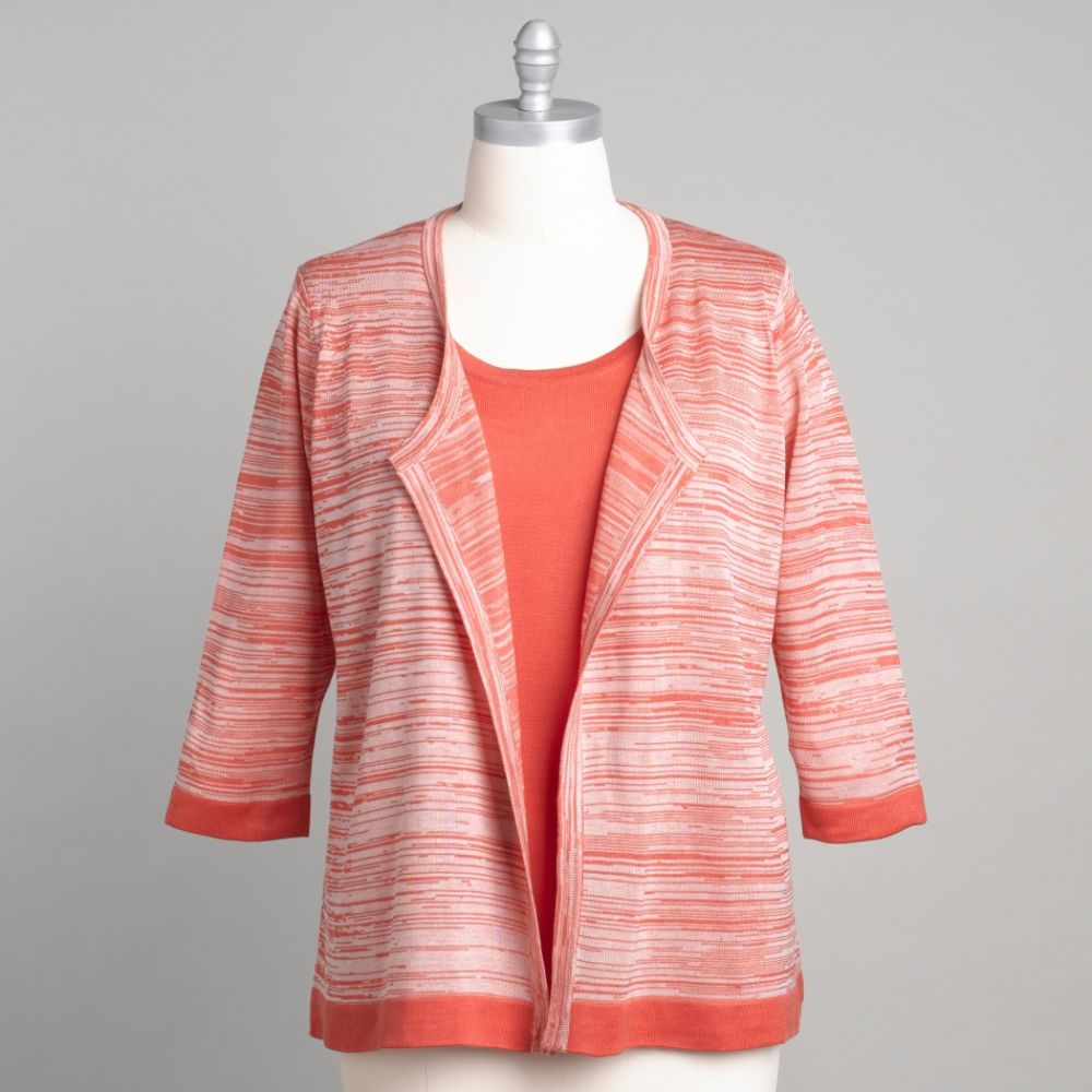 Sag Harbor Women's Plus Layered Look Sweater