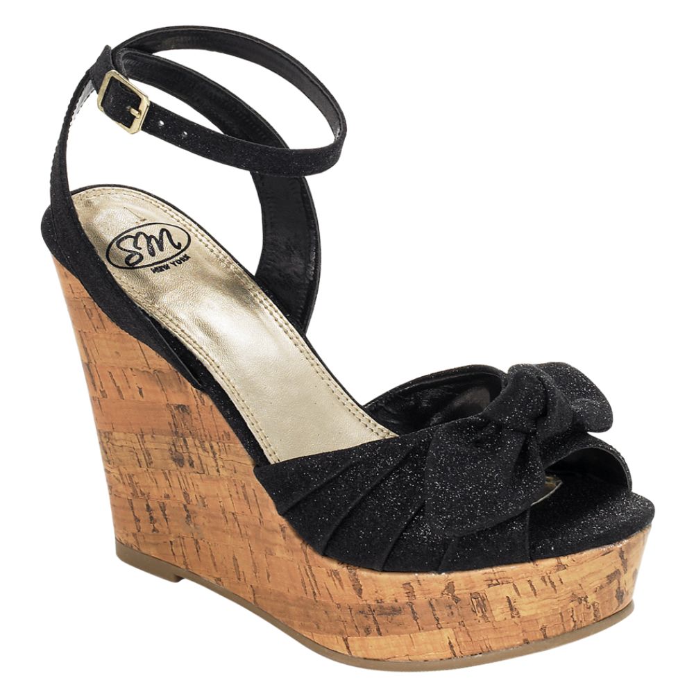 SM New York Womens Shoe Glitterati  Black