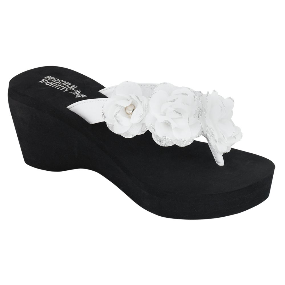 Personal Identity Women's Lotus High Flower Thong Sandal - White at Sears.com