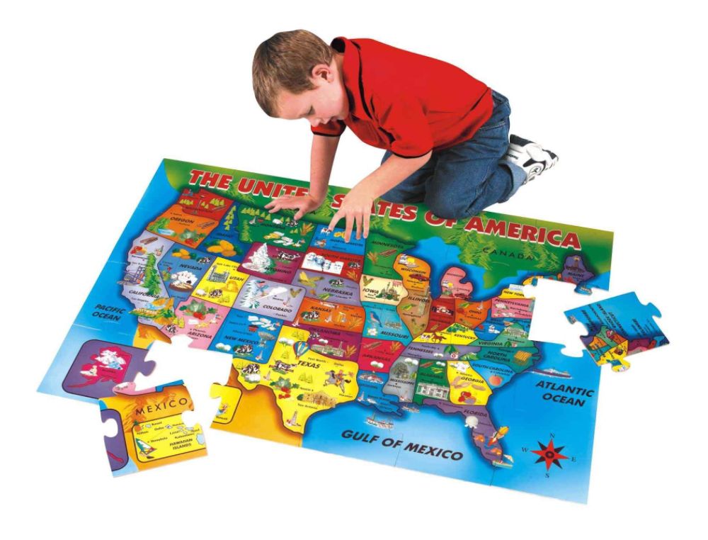 First Learning™ WOODEN USA MAP FLOOR PUZZLE at Kmart.com