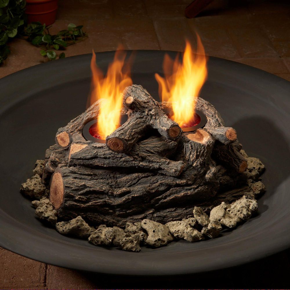 Real Flame 2-Can Outdoor Log Set in Oak 8Hx15Wx10D at Sears.com