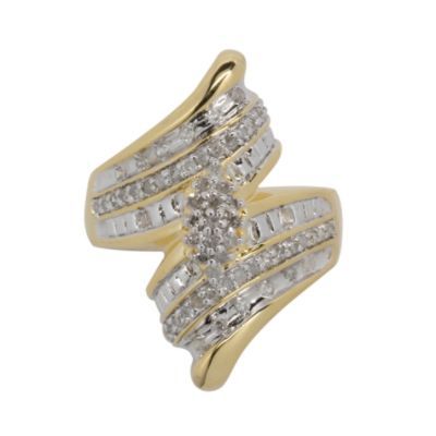 1/2cttw Diamond Ring in 18k Gold over Sterling Silver