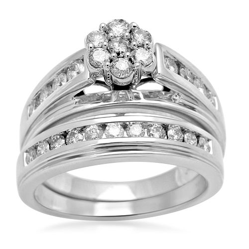 1 cttw Diamond Bridal Set in White Gold