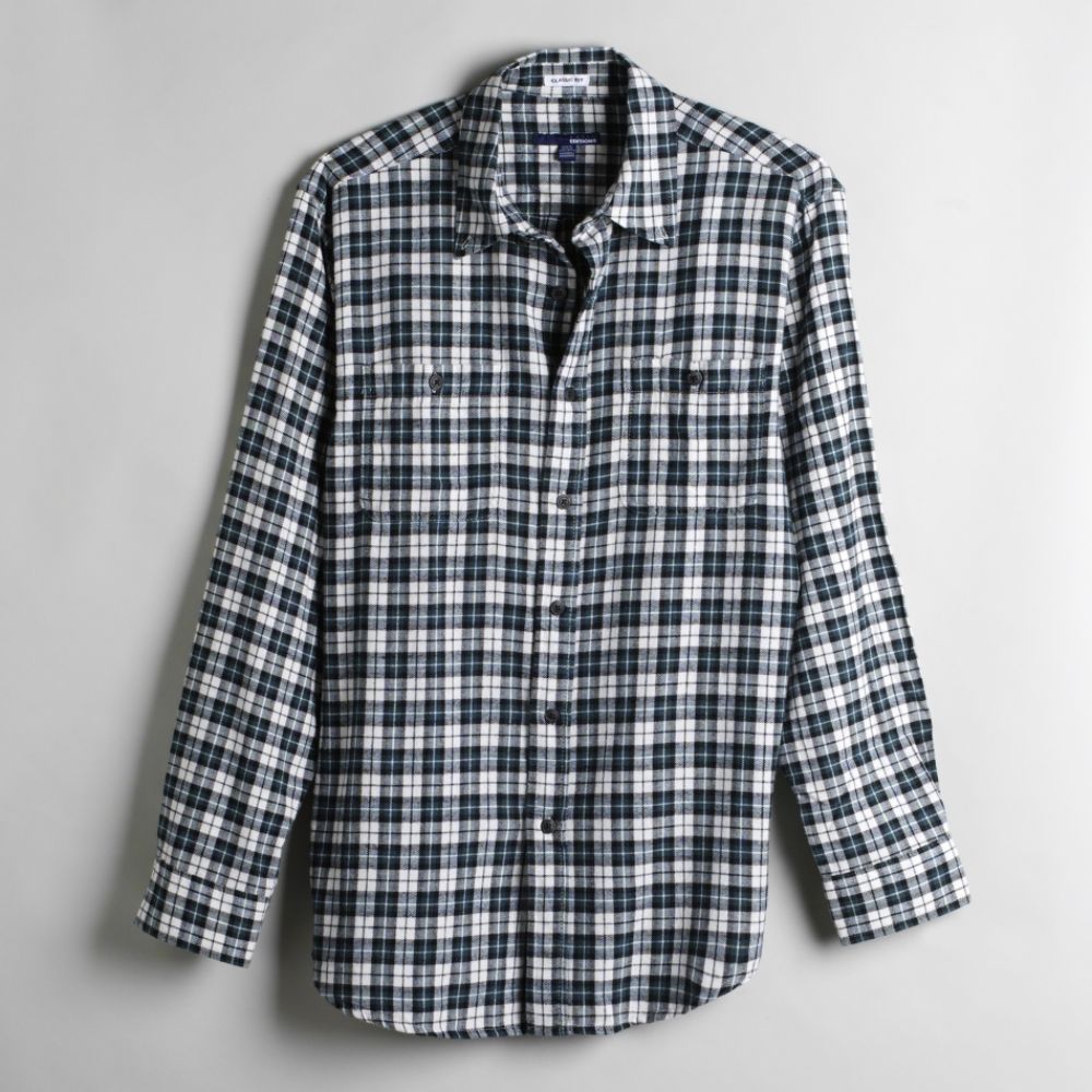 Basic Editions Men's Flannel Shirt Long Sleeve