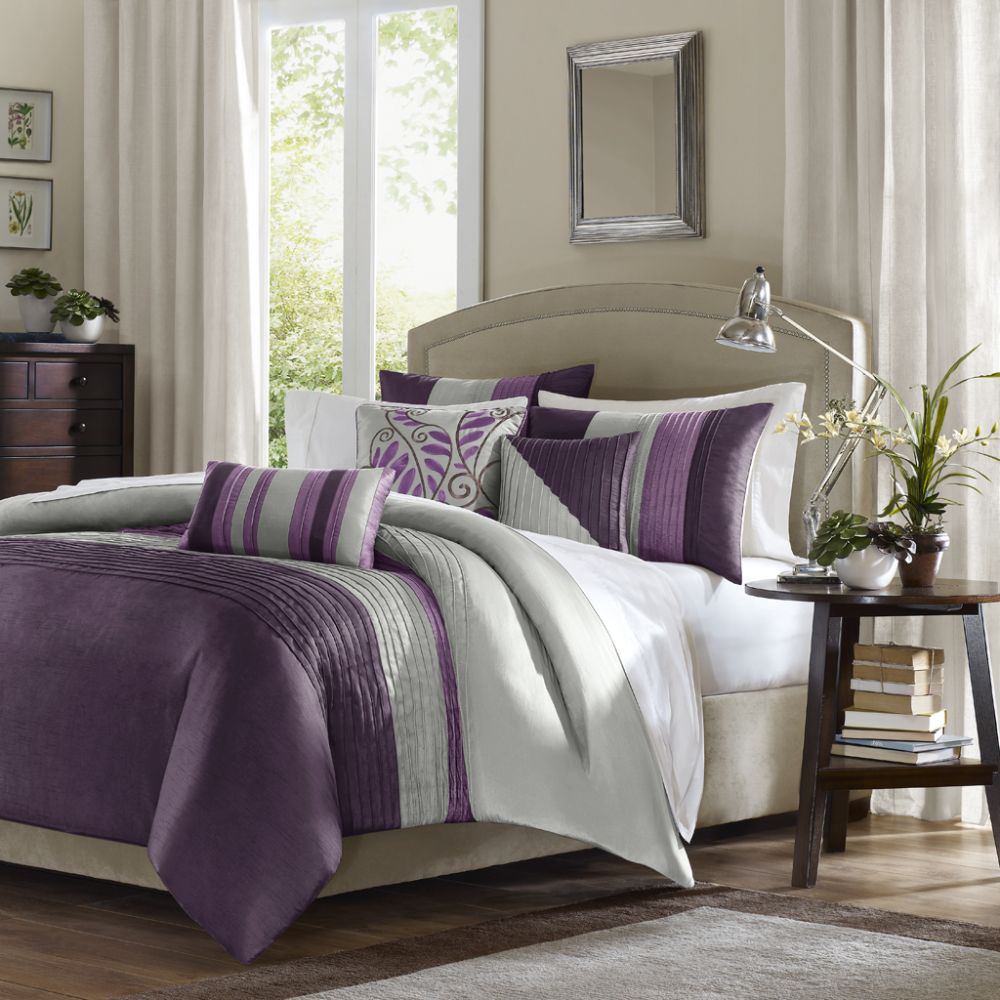 Madison Classic Mendocino Full/Queen 6 Pieces Duvet Set in Purple Color at Sears.com