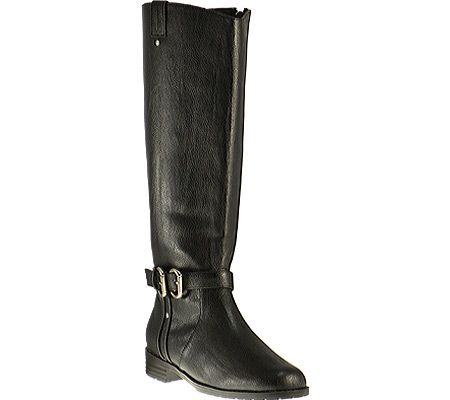 Annie Women s Bromley Wide Calf - Black Pebble Grain