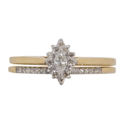 1/4cttw Diamond Bridal Set in 10k Yellow Gold