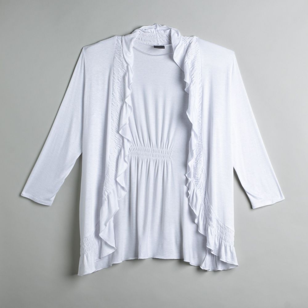 Covington Women's Petite Ruffled Front Cardigan at Kmart.com