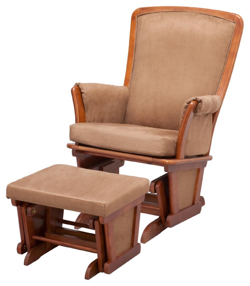 Delta Childrens Upholstered glider and ottoman-spice cinamon